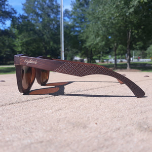 ebony wooden sunglasses side view outdoors
