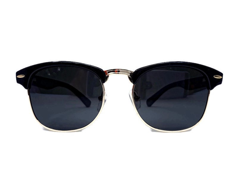 Midnight Black Bamboo Club Sunglasses, Polarized – Engleberts display picture 2