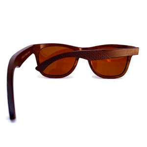 brown wooden sunglasses rear view