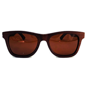 brown wooden sunglasses front view