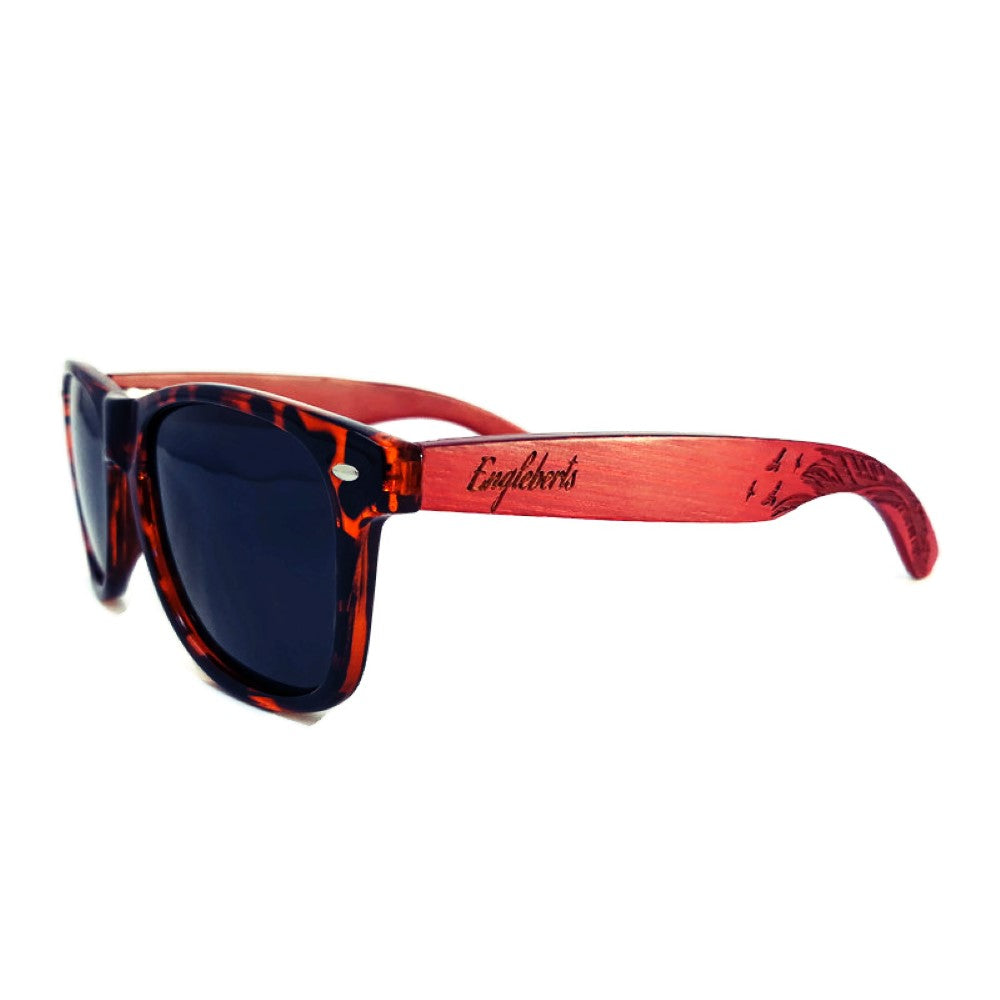 Red Bamboo Tortoise Framed Sunglasses with Case Polarized Lens UV400