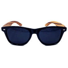 Load image into Gallery viewer, zebrawood all star sunglasses front view