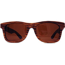 Load image into Gallery viewer, zebrawood full frame sunglasses front view