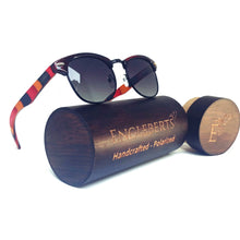 Load image into Gallery viewer, Aztec multicolored bamboo sunglasses with wood case