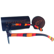 Load image into Gallery viewer, multi colored bamboo sunglasses with real wood case
