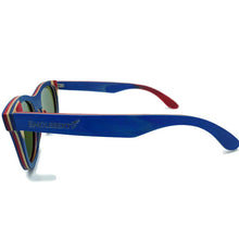 Load image into Gallery viewer, blue bamboo polarized sunglasses