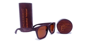 wooden glasses with wooden case