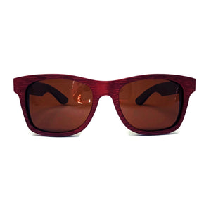 Crimson Wooden Sunglasses Front View