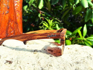 full wood half rim sunglasses outdoors view