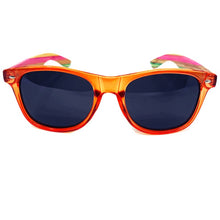 Load image into Gallery viewer, multi colored bamboo sunglasses front view