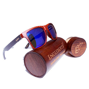 oak frame bamboo sunglasses with case