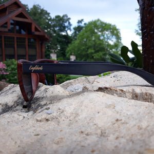 oak frame bamboo sunglasses side view