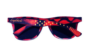 red burnt bamboo sunglasses