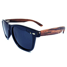 Load image into Gallery viewer, zebra wood sunglasses corner view