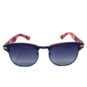 front view multicolored skateboard wood sunglasses