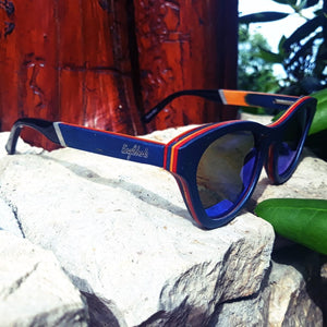 colorful wood beach sunglasses
