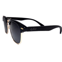 Load image into Gallery viewer, black bamboo clubmaster sunglasses
