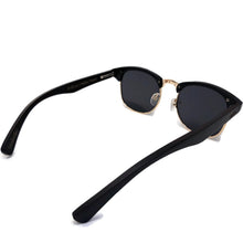 Load image into Gallery viewer, black bamboo clubmaster sunglasses top view