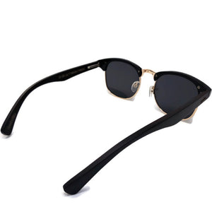 black bamboo clubmaster sunglasses top view