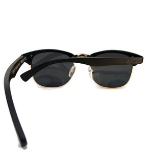 black skateboard wood sunglasses rear view