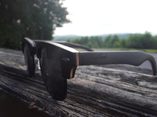 Load image into Gallery viewer, black skateboard wood sunglasses side view
