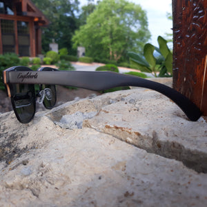black skateboard wood sunglasses side view 2