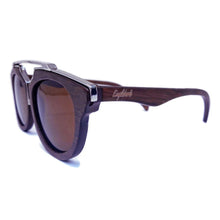 Load image into Gallery viewer, cherry wood with silver frame sunglasses side view