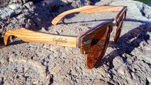 Load image into Gallery viewer, ebony and zebrawood sunglasses