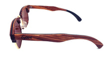 Load image into Gallery viewer, ebony and zebrawood sunglasses side view