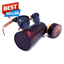 Load image into Gallery viewer, walnut club sunglasses with case
