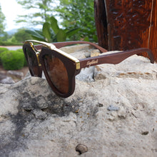 Load image into Gallery viewer, cherry wood sunglasses quarter view