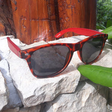 Load image into Gallery viewer, tortoise frame wooden sunglasses outside in sun