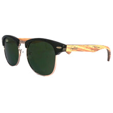 Load image into Gallery viewer, walnut wood sunglasses green lenses