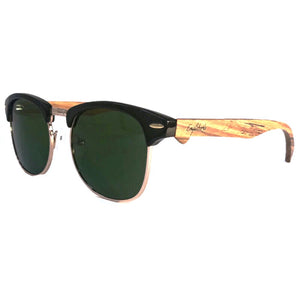 walnut wood sunglasses green lenses