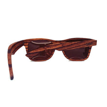 Load image into Gallery viewer, zebrawood full frame sunglasses rear view