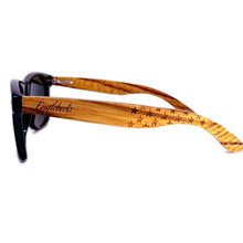 Load image into Gallery viewer, zebrawood all star sunglasses side view