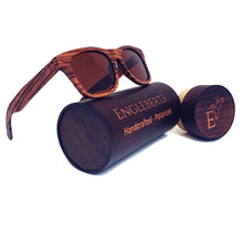 Load image into Gallery viewer, zebrawood full frame sunglasses with case