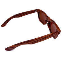 Load image into Gallery viewer, zebrawood full frame sunglasses top view