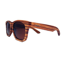 Load image into Gallery viewer, zebrawood full frame sunglasses side view